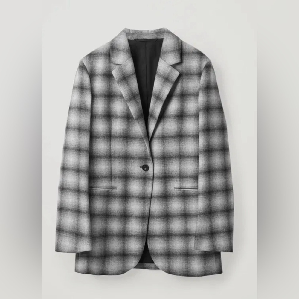 COS Black and Gray Checked Blazer
